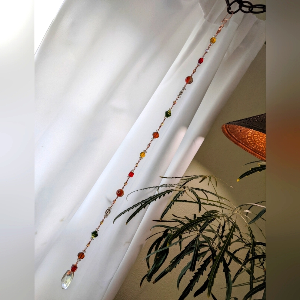 Window Prism Glass Sun Catcher Genuine Copper Wire Wrapped Window Art - Picture 2 of 16